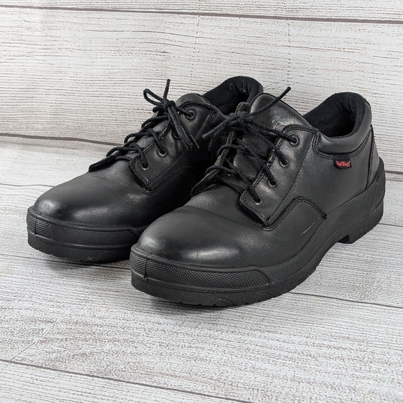 Red Wing Shoes Men 10.5 D Black Leather 110 EH Hard Toe Work Safety - Picture 2 of 8